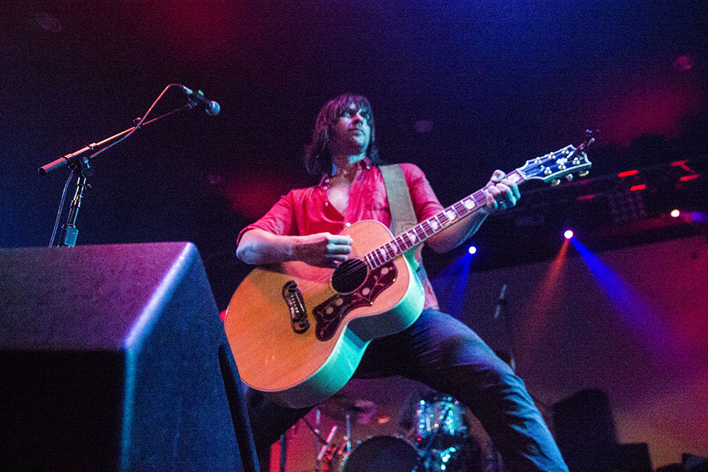 Yeah, this epic looking son of a bitch. Who is not actually the subject of this article. Rhett Miller of Old 97's performs at The Cave in Big Bear, California, 4/1/17. Photo by Jason D. 'Diesel' Hamad/No Surf Music.